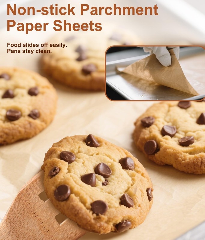Parchment Paper Sheets 9x13 Inch – 70Pcs Precut Unbleached Baking Paper, Plan... gallery