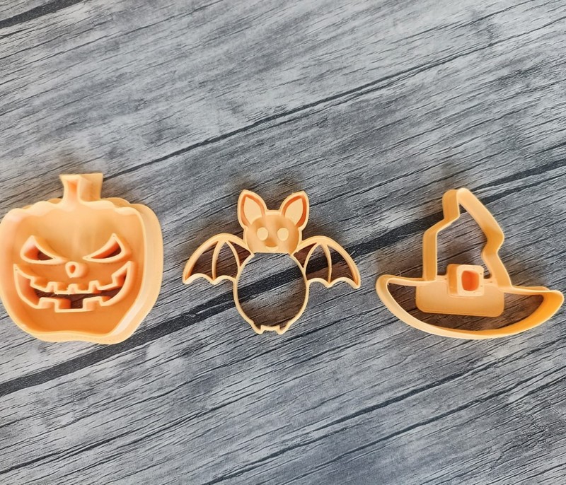 Halloween Cookie Cutter Set Fondant Biscuit Stamp Embosser Baking 3D Printed gallery