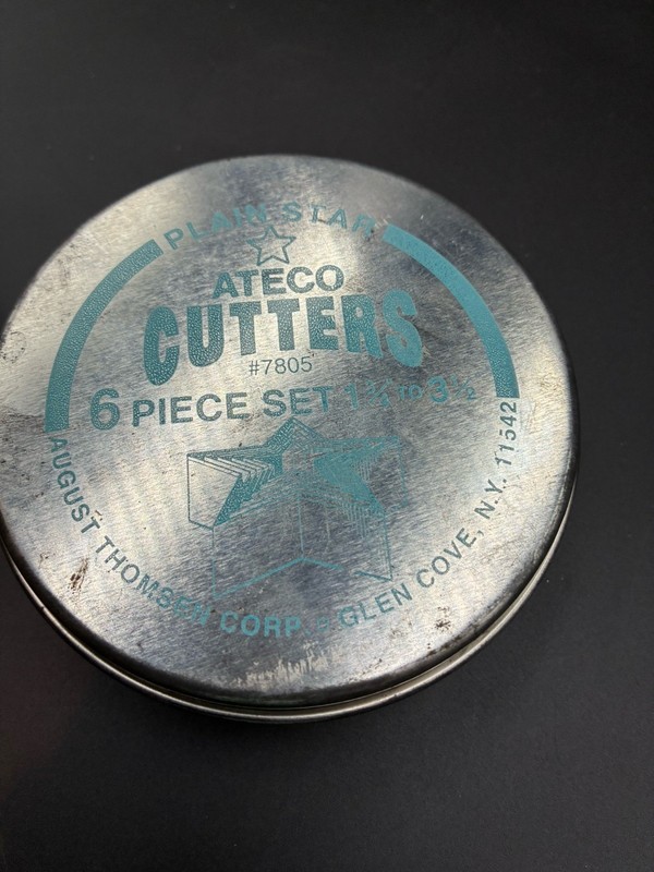 Ateco 6 Piece Plain Star Cookie Sandwich Cutters Silver With Container #7805 gallery