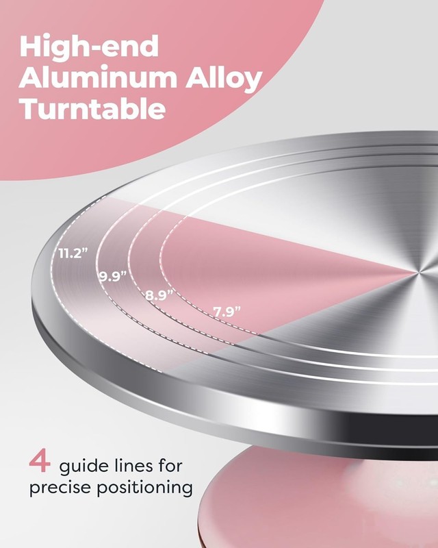 Aluminium Cake Turntable Set, Baking Tools with Revolving 12" Cake Stand for ... gallery