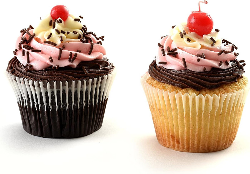 100 Jumbo Cupcake Muffin Liners 2 1/4" X 1 7/8" | Large Tall White Fluted Baking gallery