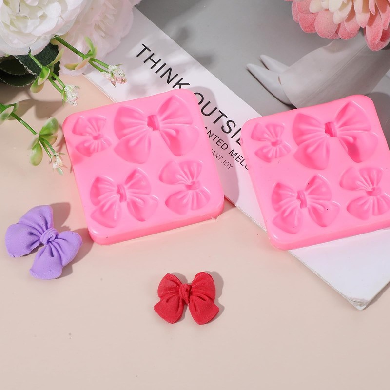 2-Pack Bow Molds for Chocolate, Silicone Fondant-Mold for Mini Cake Making & ... gallery