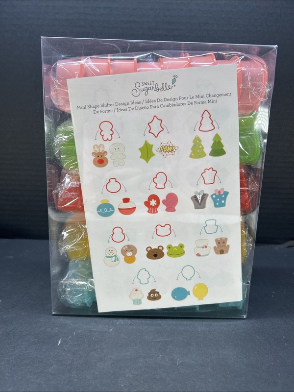 Sweet Sugarbelle 40 Pc Cookie Cutter Set & Design Sheet Mini Shape Shifters NIP