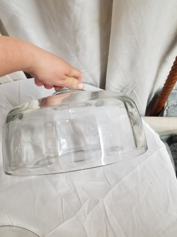 Vintage Clear Glass Cake Plate Dome Lid Replacement Cover With Wavy Glass (... gallery