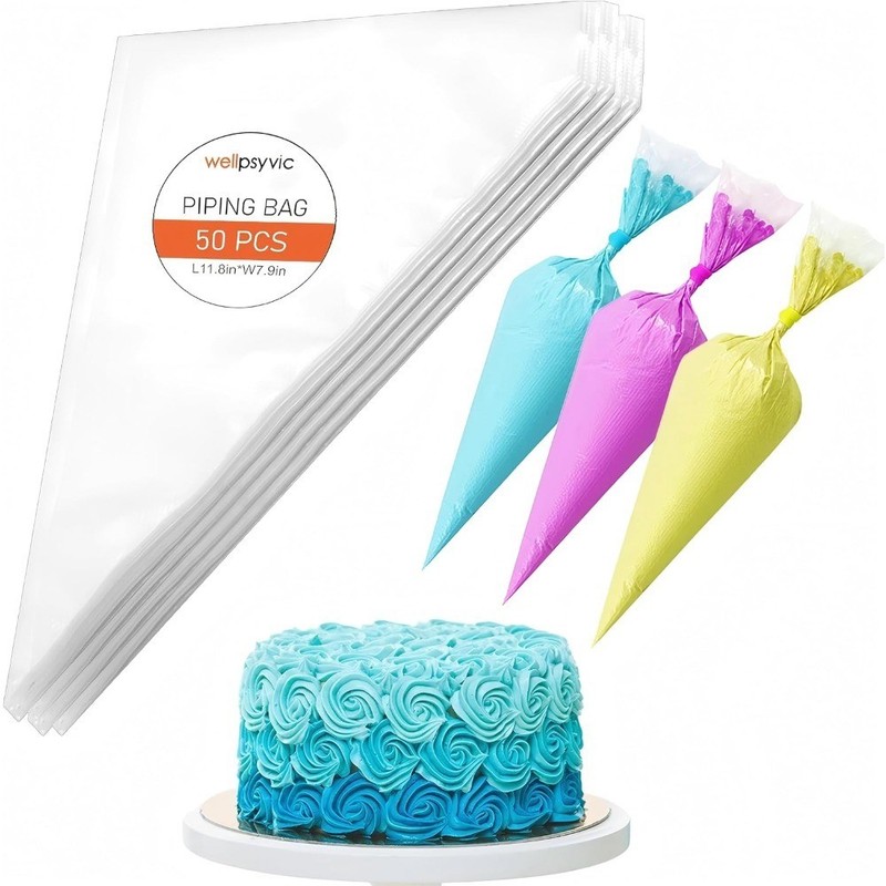 Disposable Piping Bags 50pcs 12 Inch Non-Slip Pastry Bag for Cake Cream Frosting