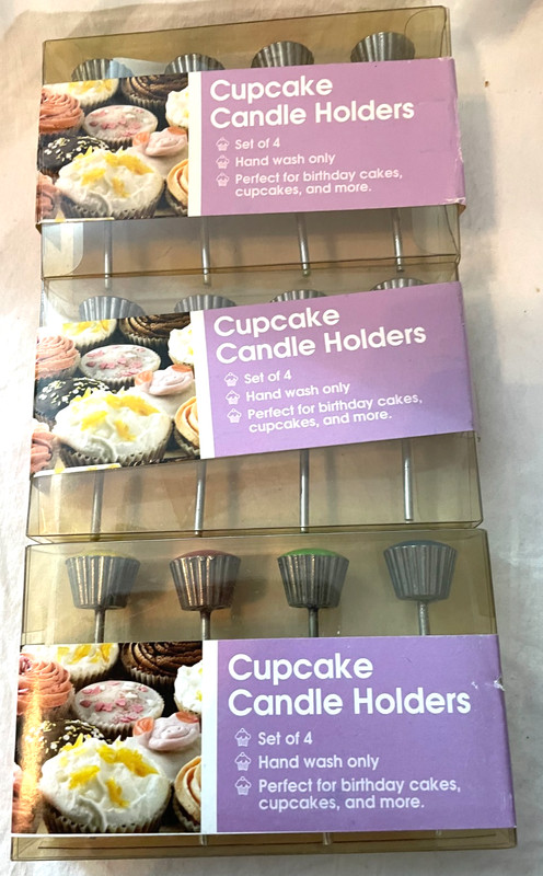 Cupcake Candle Holders Lot of 3 Total 12 Holders New gallery