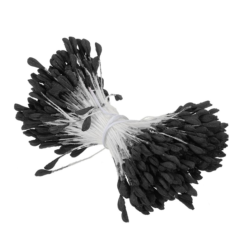 2.5mm Double Heads Flower Stamen, 340 Pcs Artificial Flower Stamen Pistil, Black