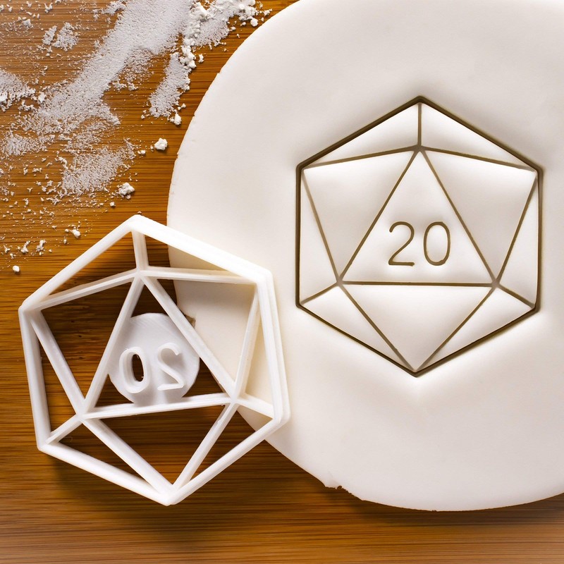 Set of 3 Cookie Cutters Designs Icosahedron, Natural 1, Natural 20, 3 pieces ... gallery