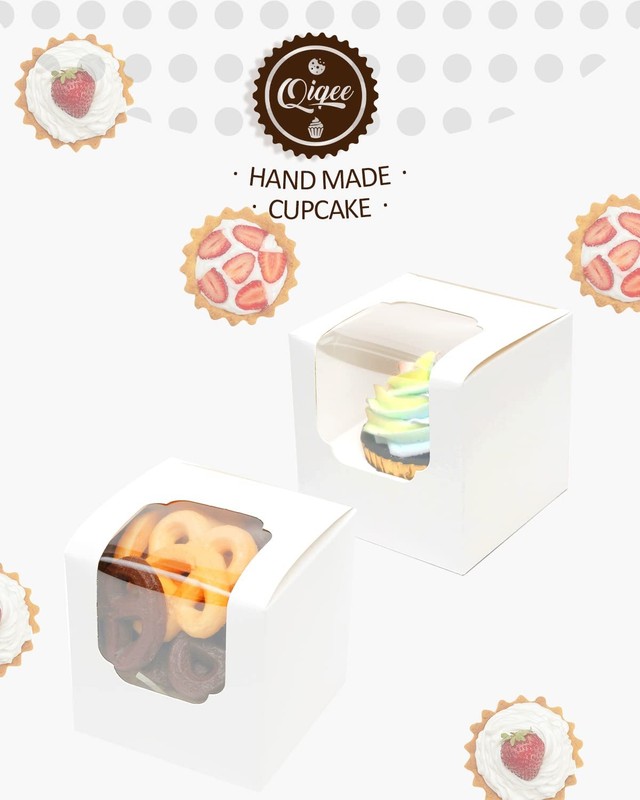 50 PCS Roses Floral Individual Cupcake Boxes Window Mothers Day Gift Packing gallery