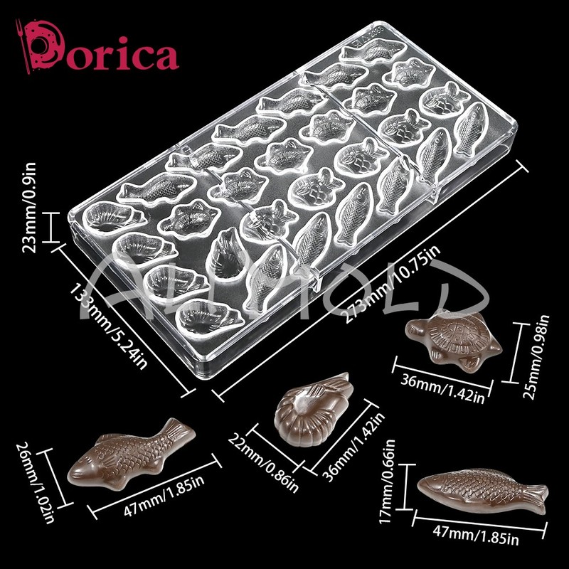 Turtle Fish Polycarbonate Chocolate Molds DIY Marine Animal Buttercream Moulds gallery