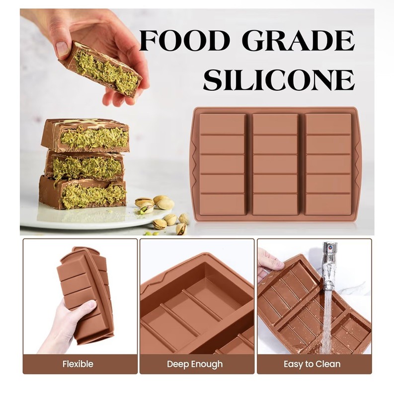 Chocolate Bar Molds 2 Pack Silicone, 100 Bags, 1 Scrapper gallery
