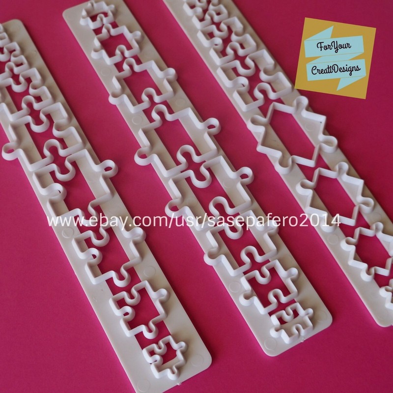 Puzzles Cutter 3 pieces Set. 24 puzzles pieces on 3 tappit strips. gallery