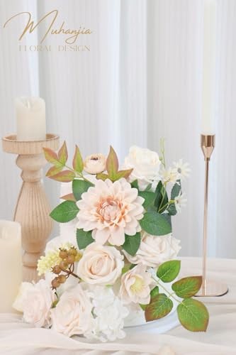 Vintage Style Artificial Flowers and Greenery Combo Box Set, Fake Champagne gallery