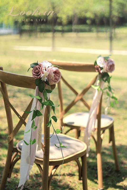 Lookein Set Of 8 Pew Flowers For Wedding Ceremony Chair Decorations Bench gallery