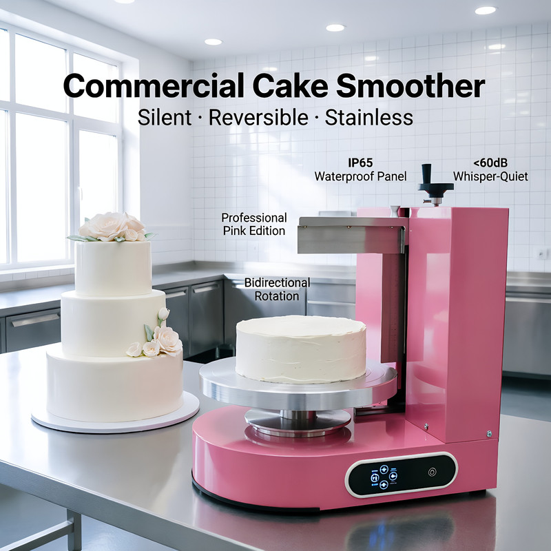 Pink Electric Cake Cream Spreading Machine 4-12 In Automatic Cake Icing Smoother