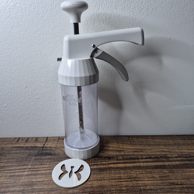 The Pampered Chef 1525 Cookie Press Gun With 1 Disc EUC - NO BOX - Christmas gallery