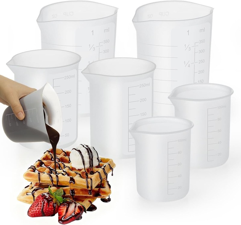 Aieve 6 Pcs Silicone Chocolate Melting Cups,Reusable Measuring Cups with