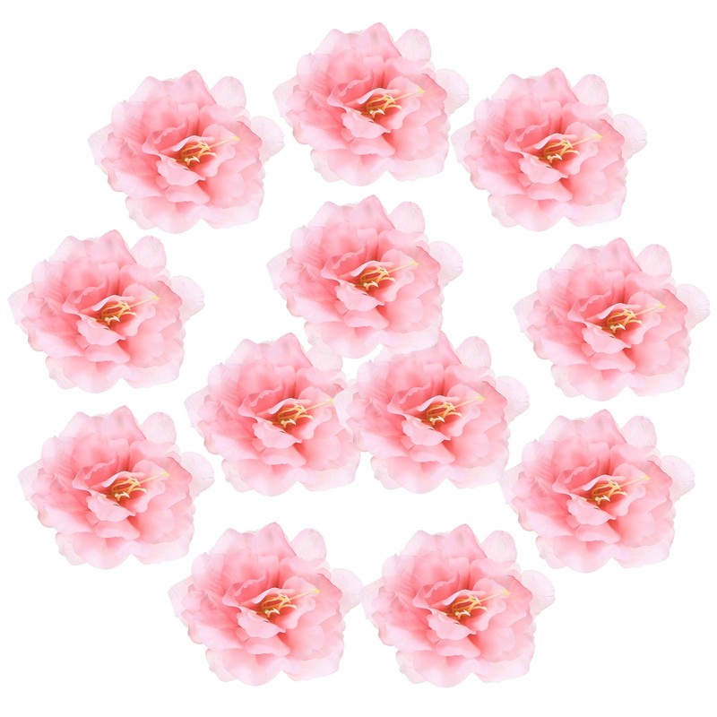 12-Pack Artificial Flowers Bulk, Meat Powder Fake Chrysanthemum Floral for DIY