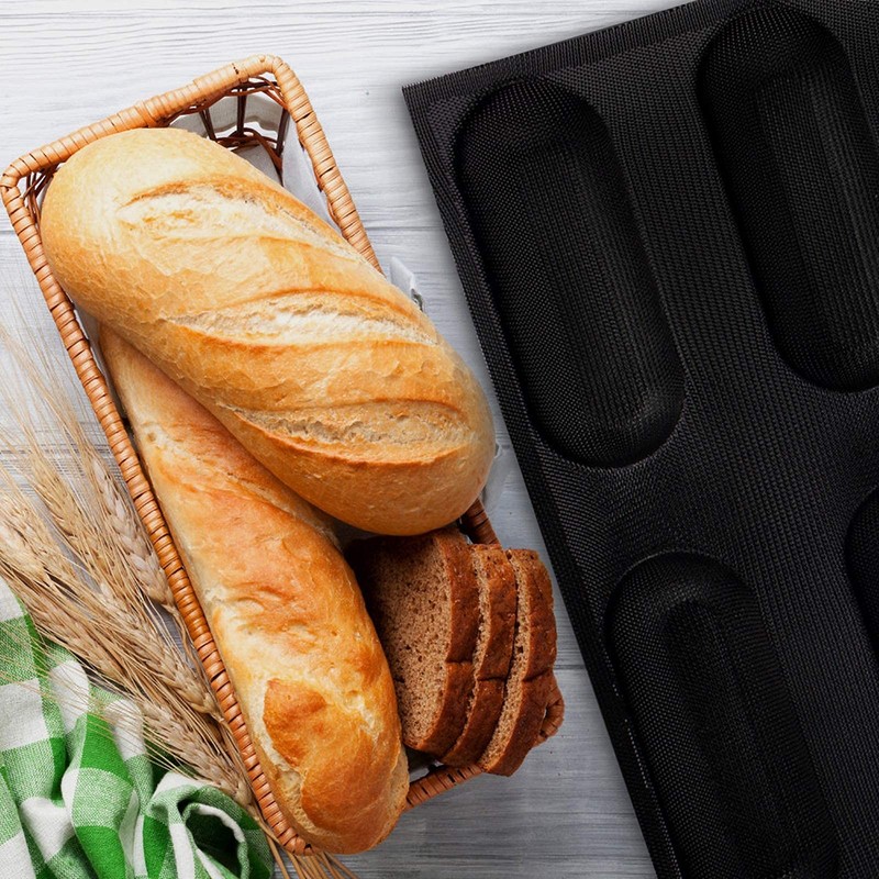 Silicone Hot Dog Bun Mold Mini Silicone Baguette Mould Non-Stick Baking Form Min gallery