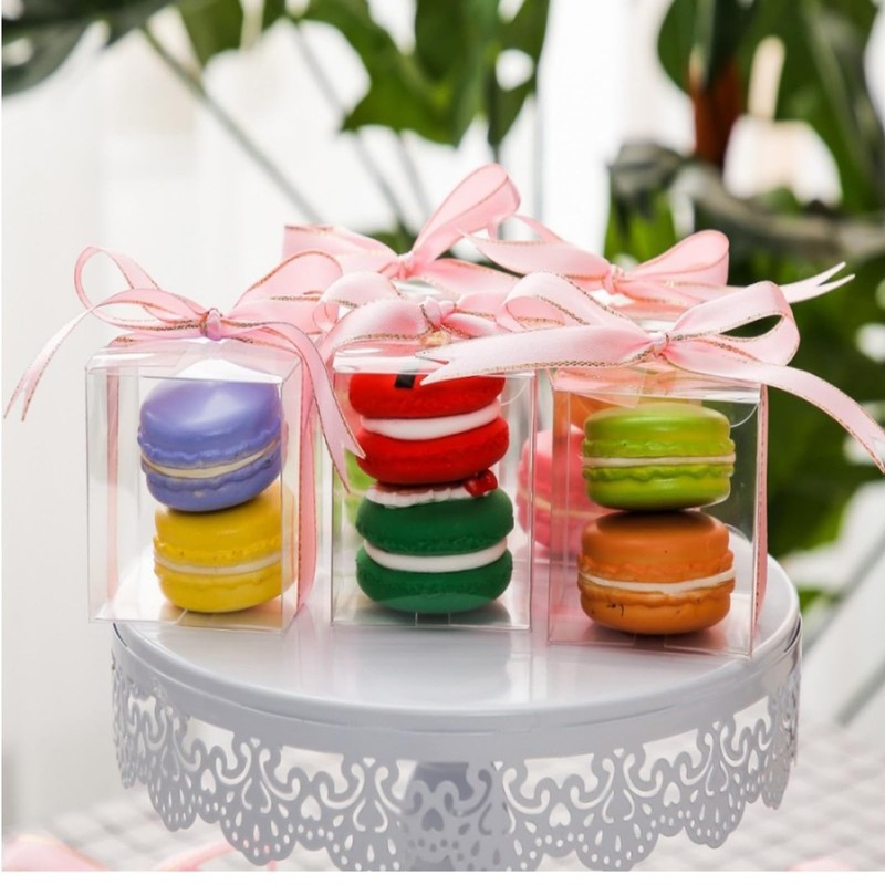 100 Pack 2x2x2 Inch Plasric Clear Macaron Boxes, Treat Boxes, Chocolate Truff... gallery