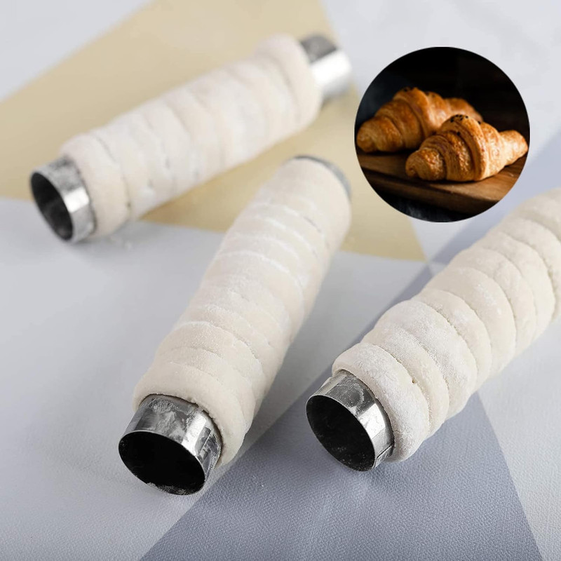 12 Pack Cannoli Tube Non Stick Stainless Steel Cream Horn Mold Danish Pastry Can gallery
