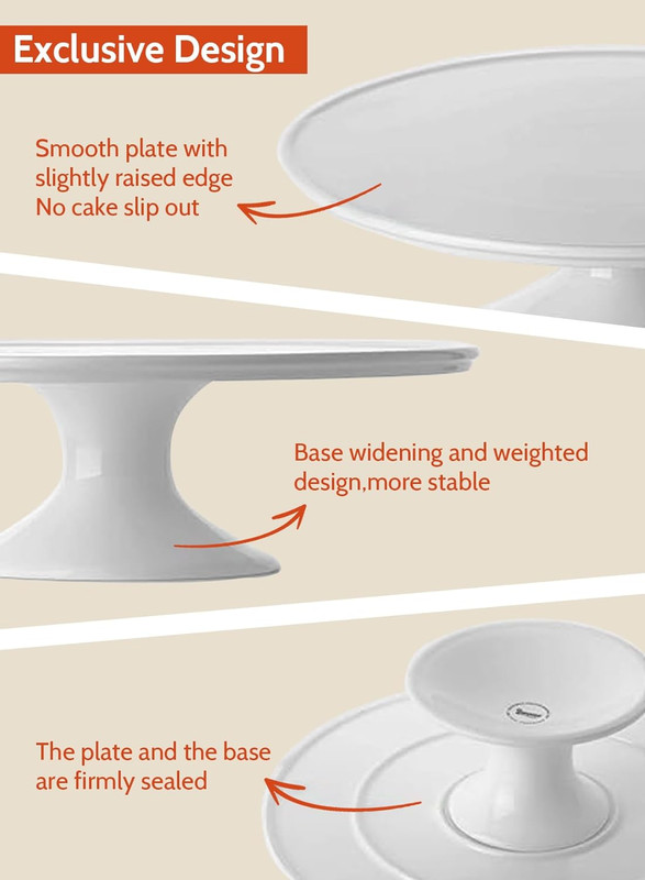 12-Inch Porcelain Cake Stand round Dessert Stand White Cupcake Stand for Parties gallery