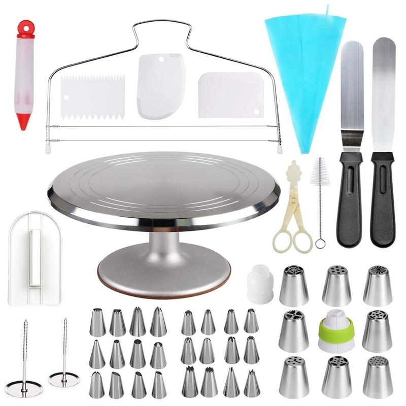 Thsinde Professional Cake Decorating Kit Aluminium Alloy Revolving 12 Inch R…