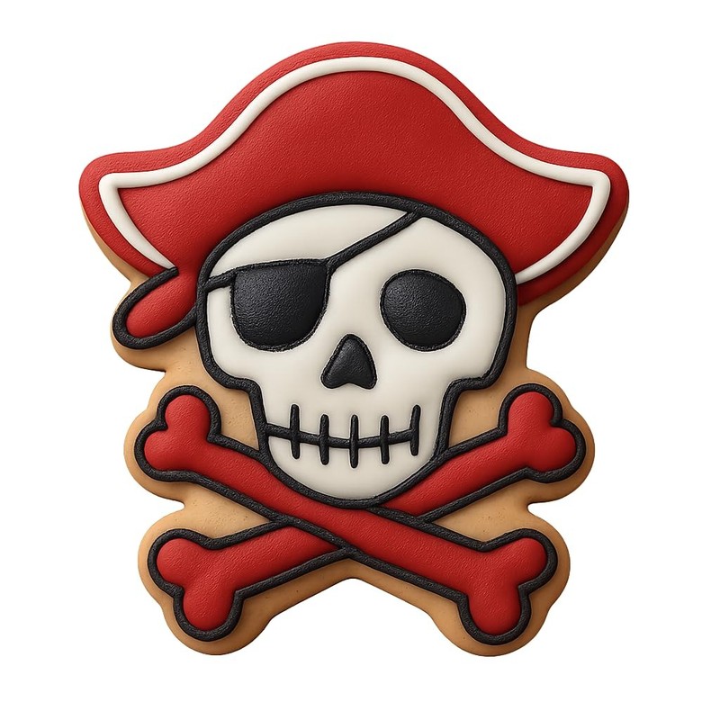 Pirate Skull Cookie Cutter & Stamp, Fondant & Clay - 3.4x4" gallery