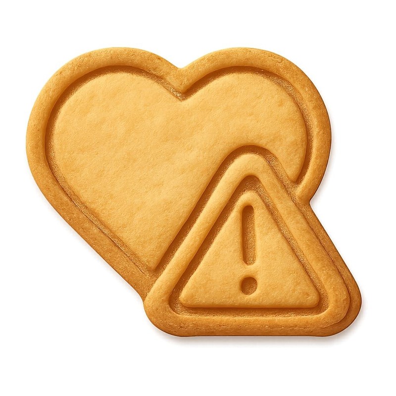 Heart with Warning Sign Cookie Cutter & Stamp, Fondant & Clay – 4×3.5