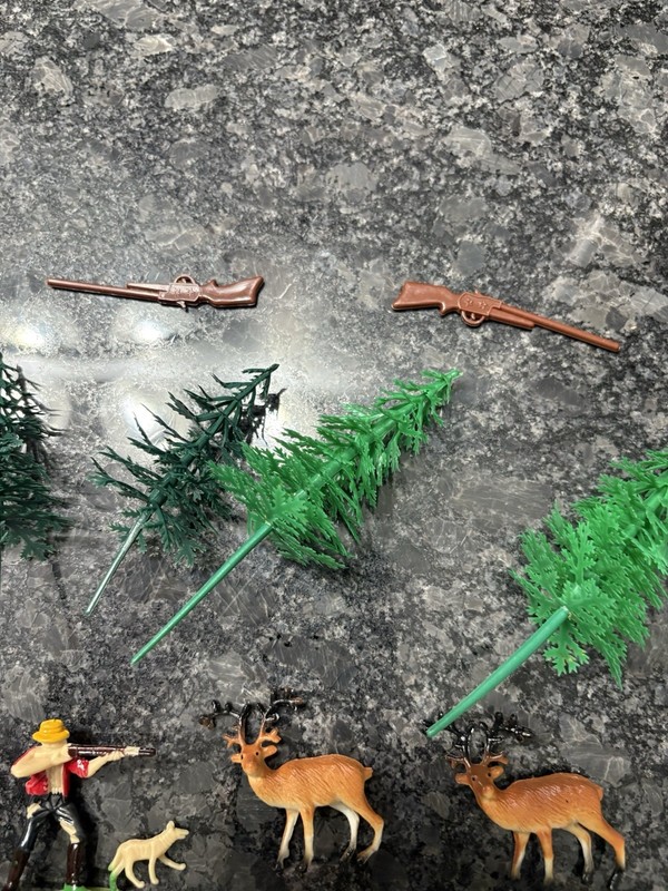 Vintage Antique Hunter Deer Trees Cake Topper Decoration Deco Decoset gallery