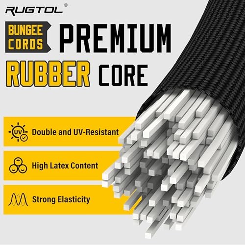 Adjustable Bungee Cords with Hooks, 6 Pack Heavy 48" - 6 Pack - Black Black gallery