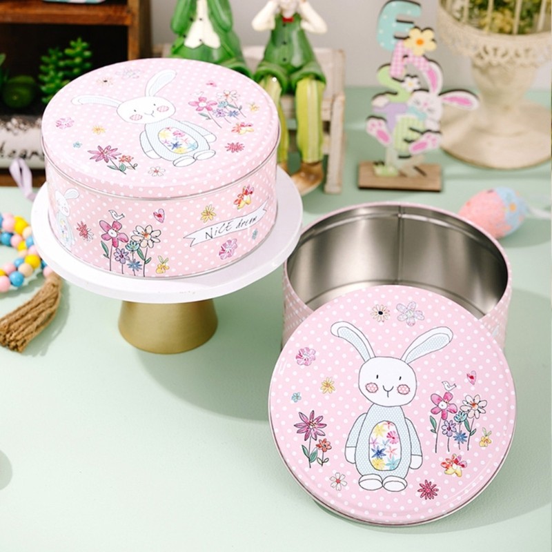 Pink Rabbit Metal Storage Box Cookie Candy Container For Candy Sweets Jewelry gallery