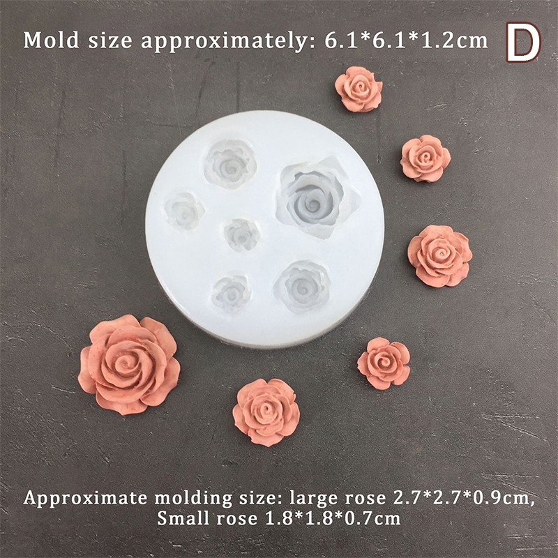 3D Rose Flower Shape Leaf Silicone Molds Fondant Chocolate Mold Candle Mold gallery