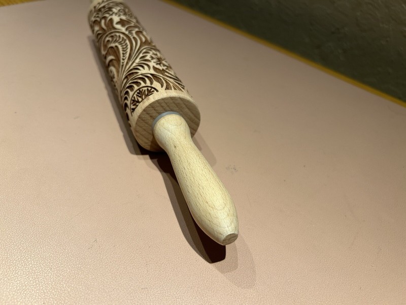 Rolling Pin Embossed Wooden Laser Engraved Christmas Snowflake Filigree Pattern gallery