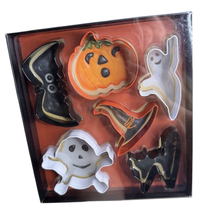Sur La Table Halloween Cookie Cutters Set of 6 Cat Bat Ghost Skull Hat Pumpkin gallery