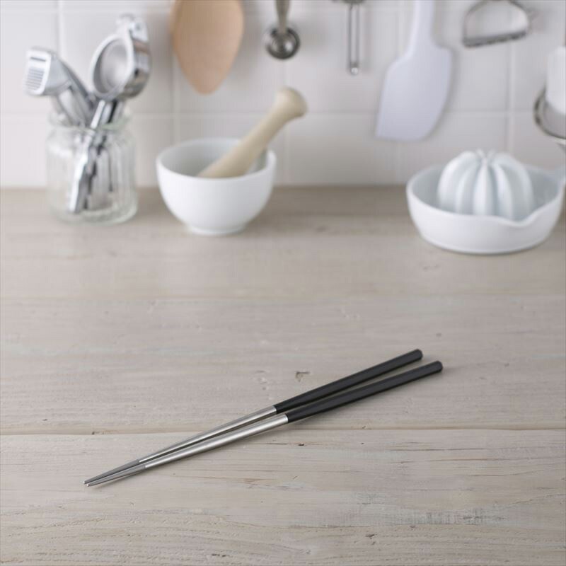 Kai Select 100 Stainless Steel Cooking Chopsticks 33cm Saibashi Made in Japan gallery