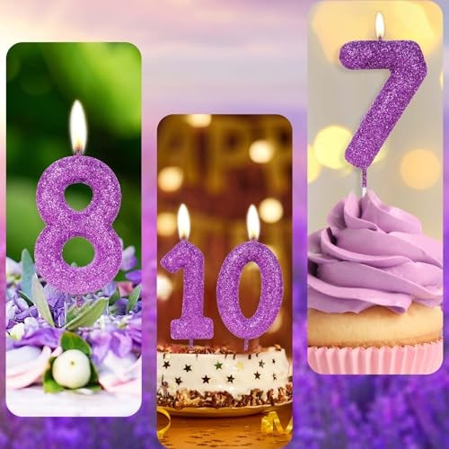 th Glitter Birthday Candles, Purple Pink Birthday Number Candle 30 Pink Purple gallery