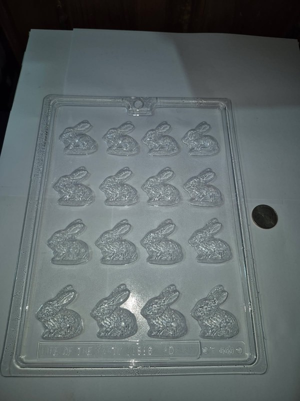 Easter Bunny Rabbit and Big Carrot Plastic Chocolate Candy Mold Lot of 3 TT3 gallery