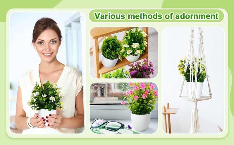16 Pcs Small Fake Plants Artificial Potted Plants Faux House Plant gallery
