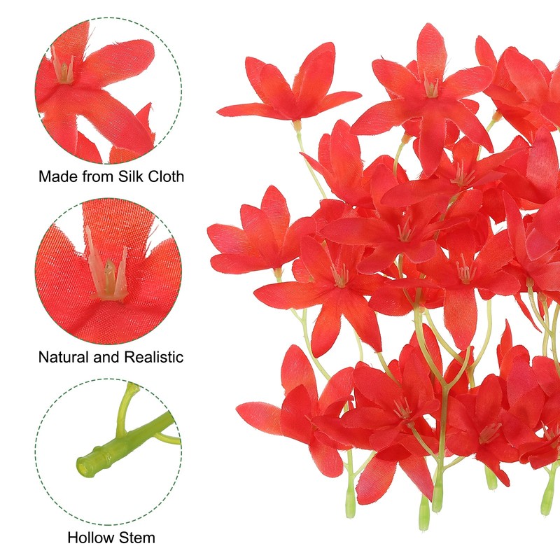16Pcs 7" Artificial Orchid Flower Floating Candles Simulation Flower Red gallery