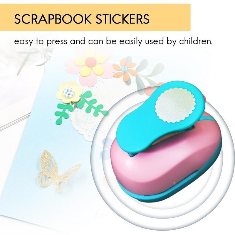 Embossing Machine Stamp Shape Craft Punch Round Hole Punch Toothed Puncher gallery
