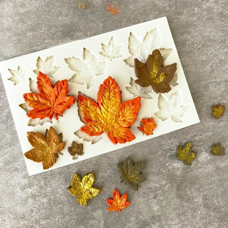 New 3D Maple Leaf Silicone Chocolate Fondant Mold Cake Decorating Free Shipping gallery