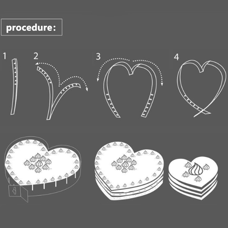 2PCS Stainless Steel Adjustable Heart - Shaped Cake Ring for Baking, Pastry T... gallery