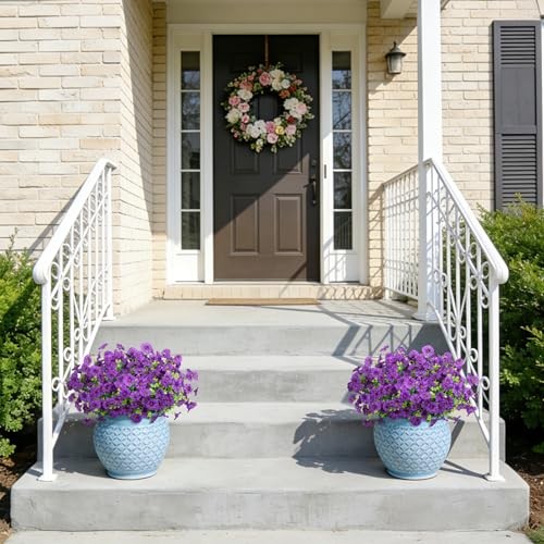 12 Bundles Morning Glory Artificial Flowers for Outdoor Decoration Dark Purple gallery