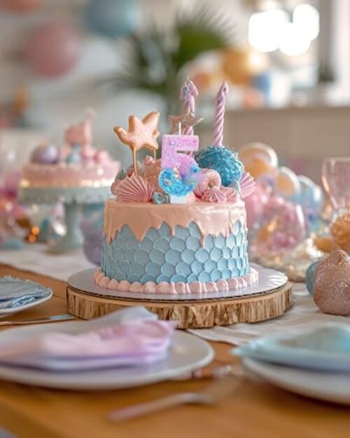 Birthday Candles Girls Glitter Birthday Party Number 5 Mermaid Themed gallery