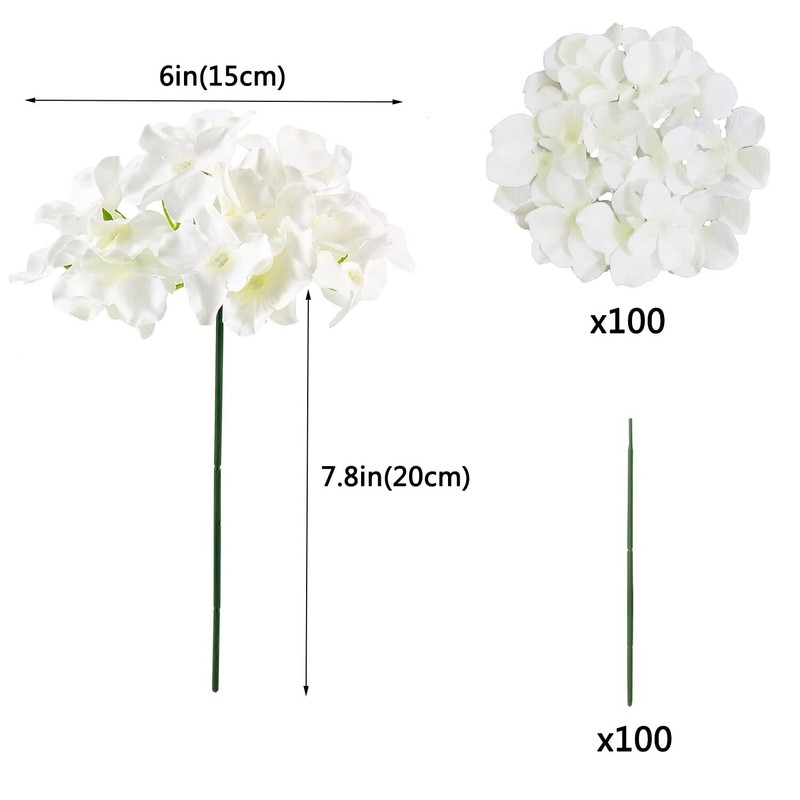 Weispark 100Pcs Artificial Hydrangea Flowers Fake Flowers Silk Hydrangea Full gallery