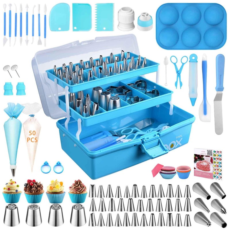 Cake Decorating Tools Supplies Kit: 236pcs Baking Accessories with Storage Ca…