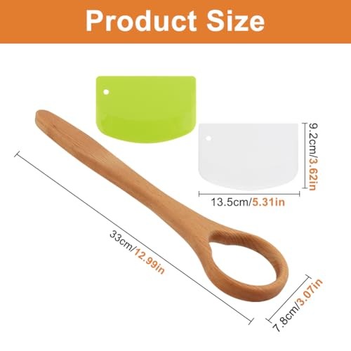 13-Inch Danish Dough Whisk, Traditional Dutch Whisk with Scraper, Long Handle gallery