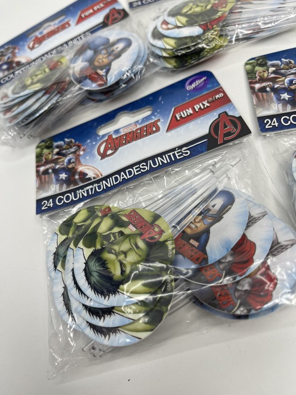 5 Wilton Marvel Avengers Fun Pix Cupcake Toppers 24ct New Party 120 Total gallery