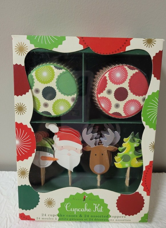 WILLIAMS-SONOMA MERI MERI CHRISTMAS STARBURST CUPCAKE KIT BRAND NEW IN BOX